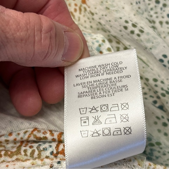 Anthropologie Eri & Ali Womens Boho Batwing Oversized Flowy Short Blouse Top S - Picture 6 of 12